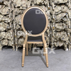 Wholesale Luxury Louis Chair Event Furniture Modern Stackable Black Leather Gold Metal Vip Conference Banquet Chairs for Wedding