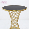 Factory Latest Luxury Hotel Wedding Hall Furniture Gold Stainless Steel Round bar Table Wedding Cake Table for Event Party