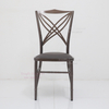 Wholesale 2025 Canton Fair New Design Black Metal Hotel Furniture Wedding Cross Back Banquet Event Chair