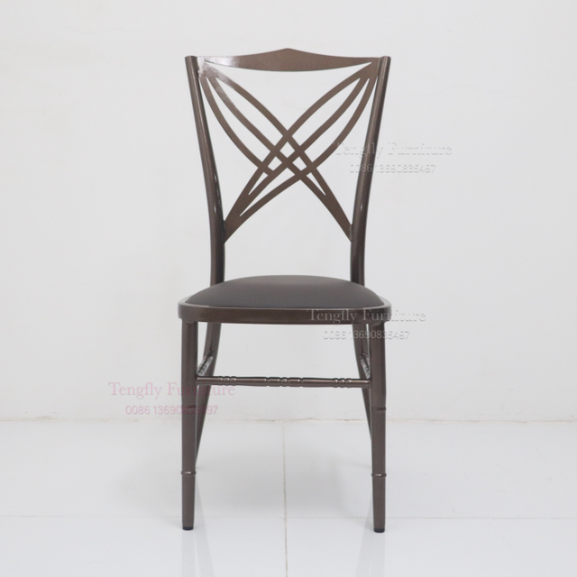 Wholesale 2025 Canton Fair New Design Black Metal Hotel Furniture Wedding Cross Back Banquet Event Chair