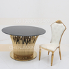 2025 Luxury Round Shinny Gold Stainless Steel Wedding Banquet Tables for Events
