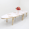 Factory Custom Luxury Outdoor Furniture Stainless Steel Chairs Shiny Gold Party White Wedding Tables and Chairs for Events