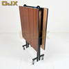 Wholesale Luxury Hotel Lobby Conference Room Furniture Veneer Desktop Folding Rectangular Banquet Dining Tables with Wheels