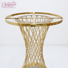 Factory Latest Luxury Hotel Wedding Hall Furniture Gold Stainless Steel Round bar Table Wedding Cake Table for Event Party