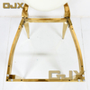 2025 China Latest Wedding Furniture Luxury Gold Stainless Steel Modern Oval Back Banquet Ceremony KD Chairs for Party Events