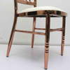 2024 new design rose gold stacking patterned metal phoenix party high chair for wedding