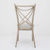 2025 New Design Custom Luxury Stackable Cross Back Rose Gold Hotel Wedding Party Event Chairs