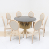 2025 Luxury Round Shinny Gold Stainless Steel Wedding Banquet Tables for Events