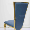 2024 factory customized banquet hall stainless steel blue modern design Dining luxury chair