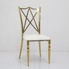 2025 Factory Custom Luxury Open Cross Back Shiny Gold Hotel Wedding Party Event Wedding Chairs
