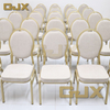 Wholesale Customized Hotel Room Furniture Luxury Gold Metal Dining Chairs Stackable Restaurant Banquet Hall Event Party Chairs