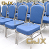 Factory Latest Personal Customization Metal Frame Hotel Restaurant Furniture Banquet Hall Stackable Blue Thickened Party Chairs