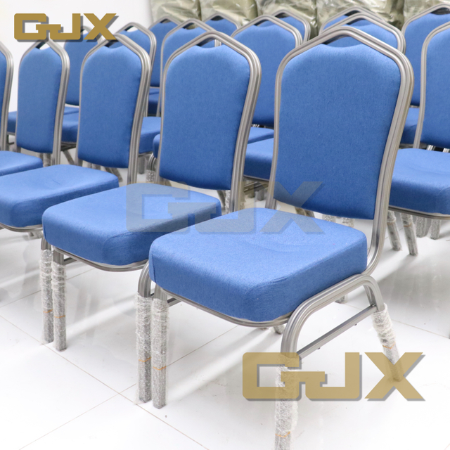 Factory Latest Personal Customization Metal Frame Hotel Restaurant Furniture Banquet Hall Stackable Blue Thickened Party Chairs