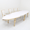 Factory Custom Luxury Outdoor Furniture Stainless Steel Chairs Shiny Gold Party White Wedding Tables and Chairs for Events