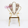 New Design Wedding Furniture Luxury Shiny Gold Metal Stacking Petal Shape Comfortable Party Dining Chair for Wedding Wholesale