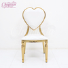 Canton Fair Modern Hotel Furniture New Design Sweet Heart Pattern Luxury Shiny Gold Wedding Party Decoration Chairs for Events