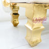 2026 New Customize Luxury Hotel Party Furniture Shiny Gold Sweet Heart Wedding Royal Bride and Groom Decoration Chairs for Event