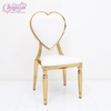 Canton Fair Modern Hotel Furniture New Design Sweet Heart Pattern Luxury Shiny Gold Wedding Party Decoration Chairs for Events