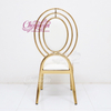 Wholesale Customize Comfortable Hotel Banquet Furniture Luxury Oval Back Shiny Gold Metal Wedding Party Guest Chairs for Events