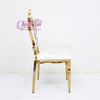 New Design Wedding Furniture Luxury Shiny Gold Metal Stacking Petal Shape Comfortable Party Dining Chair for Wedding Wholesale