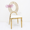 Wholesale Customize Comfortable Hotel Banquet Furniture Luxury Oval Back Shiny Gold Metal Wedding Party Guest Chairs for Events