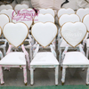 Canton Fair Modern Hotel Furniture New Design Sweet Heart Pattern Luxury Shiny Gold Wedding Party Decoration Chairs for Events