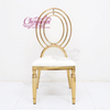 Wholesale Customize Comfortable Hotel Banquet Furniture Luxury Oval Back Shiny Gold Metal Wedding Party Guest Chairs for Events