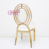 Wholesale Customize Comfortable Hotel Banquet Furniture Luxury Oval Back Shiny Gold Metal Wedding Party Guest Chairs for Events